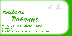andras mohaupt business card